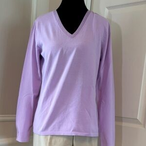 EP Lilac V-Neck Women's Sweater M Feminine Coquette Golf Casual
